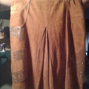 Suede Rhinestones Skirt